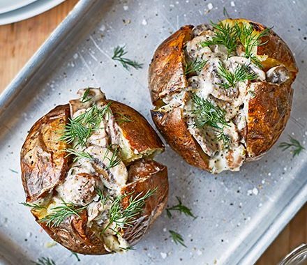 Mushroom jacket potatoes recipe