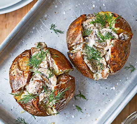 Mushroom jacket potatoes recipe 