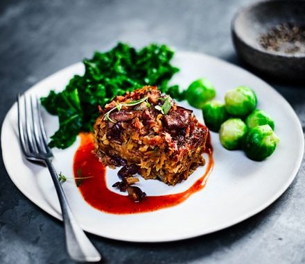 Sweet potato & chestnut roast with tangy tomato sauce recipe