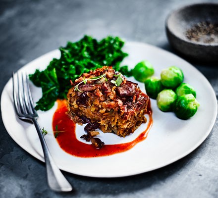 Sweet potato & chestnut roast with tangy tomato sauce recipe 
