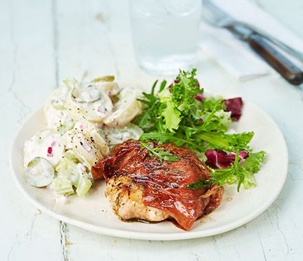 Parma pork with potato salad recipe