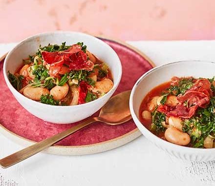 Prosciutto, kale & butter bean stew recipe
