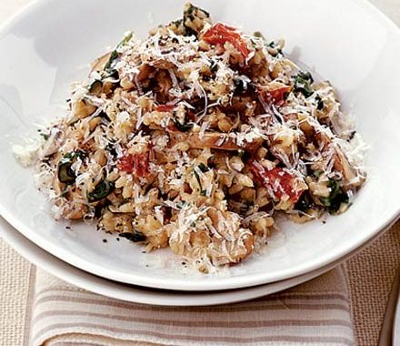 Mushroom & spinach risotto recipe
