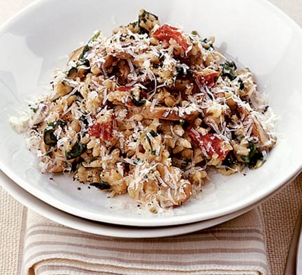 Mushroom & spinach risotto recipe 