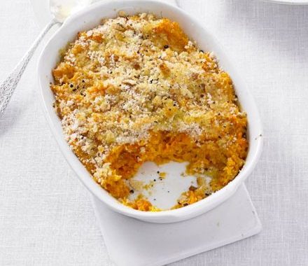 Baked carrot & sweet potato mash recipe