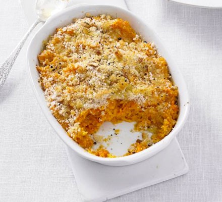 Baked carrot & sweet potato mash recipe 
