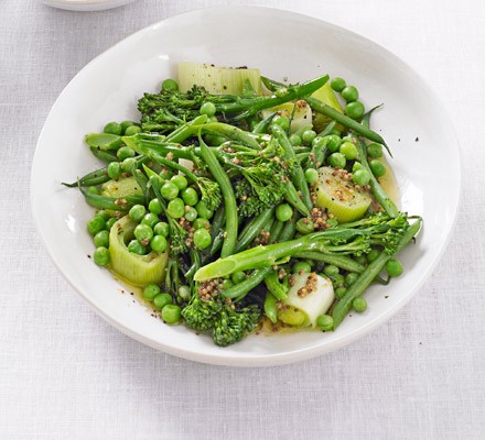 Honey-mustard steamed green medley recipe 
