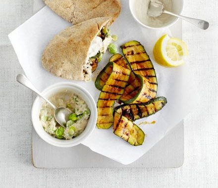 Spicy courgette pitta pockets recipe