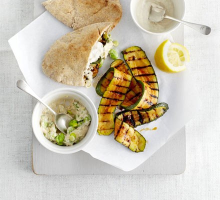 Spicy courgette pitta pockets recipe 