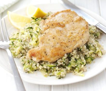 Chicken with lemon & courgette couscous recipe