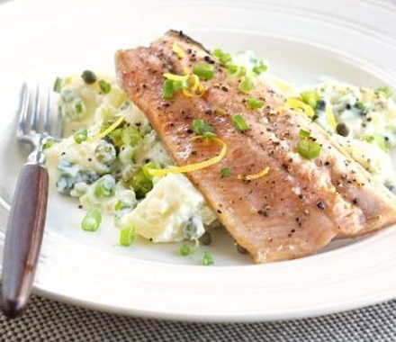 Trout with creamy potato salad recipe