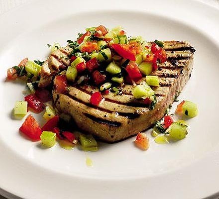 Tuna steaks with cucumber relish recipe 