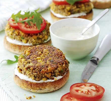 Mushroom & chickpea burgers recipe 