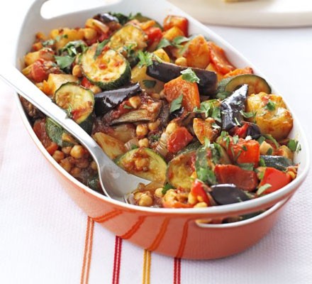 Roast summer vegetables & chickpeas recipe 