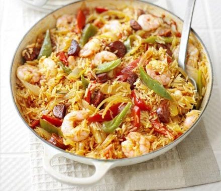Spanish rice & prawn one-pot recipe