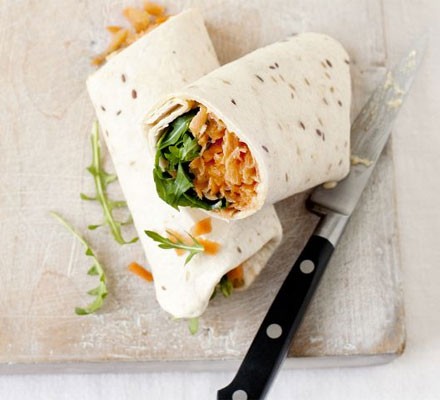 Carrot & hummus roll-ups recipe 