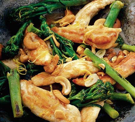 Broccoli lemon chicken with cashews recipe 