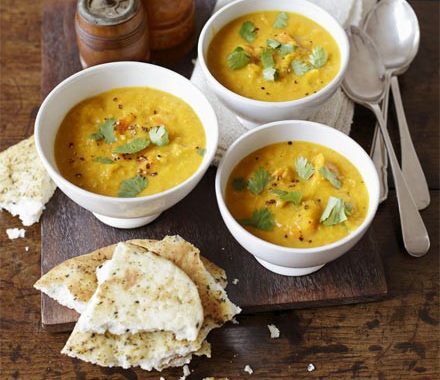 Vegan curried squash, lentil & coconut soup recipe
