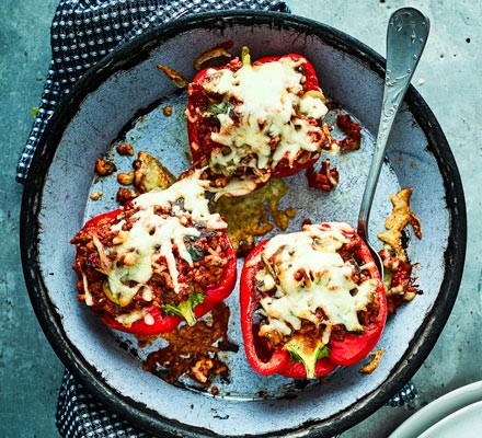 Mediterranean turkey-stuffed peppers recipe 