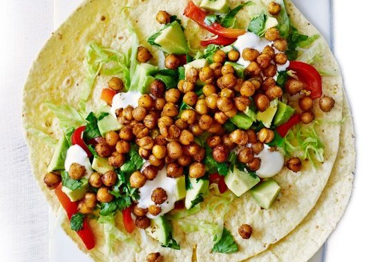 Roasted chickpea wraps recipe