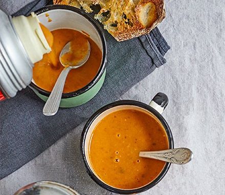 Roasted red pepper, sweet potato & smoked paprika soup recipe