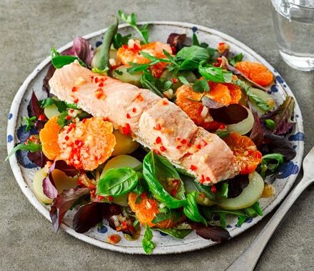 Salmon salad with sesame dressing recipe