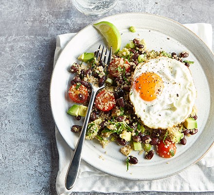 South American-style quinoa with fried eggs recipe 