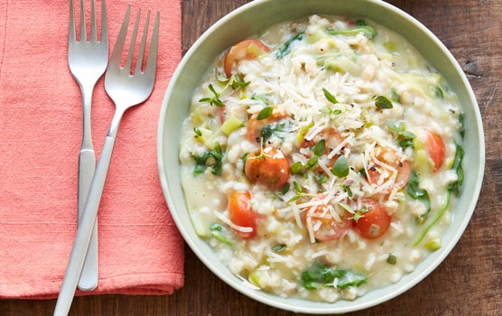 Spinach & barley risotto recipe