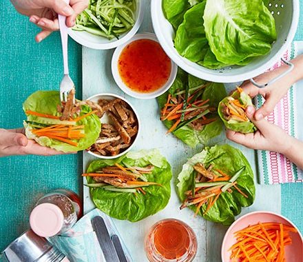 Sticky pork lettuce wraps recipe
