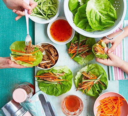 Sticky pork lettuce wraps recipe 