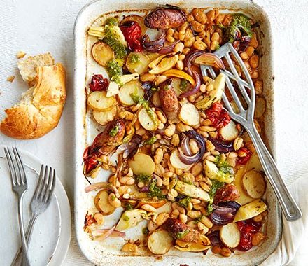 Sausage traybake recipe