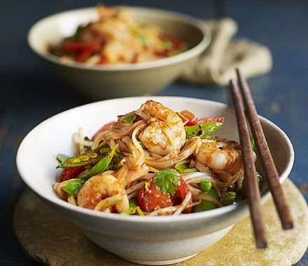 Thai prawn & ginger noodles recipe
