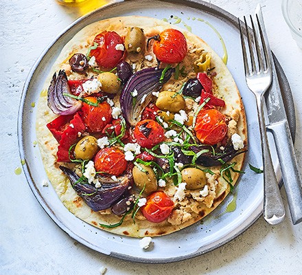 Veggie-loaded flatbread recipe 