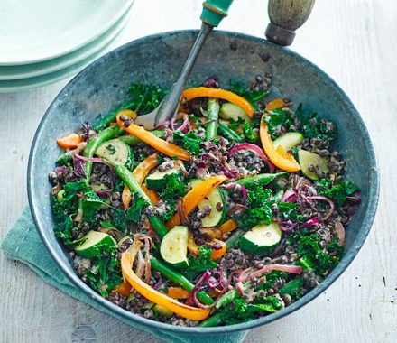 Veggie tahini lentils recipe
