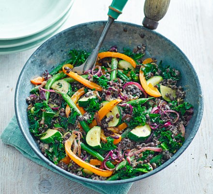 Veggie tahini lentils recipe 