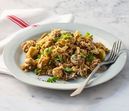 Wild mushroom & ricotta rice with rosemary & thyme recipe