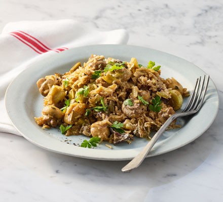 Wild mushroom & ricotta rice with rosemary & thyme recipe 