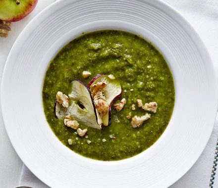 Kale & apple soup with walnuts recipe