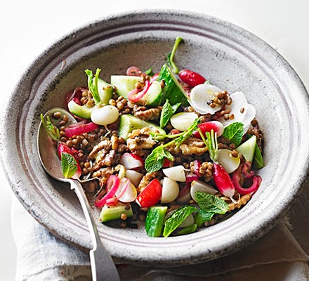 Radish, lentil & mint salad recipe 