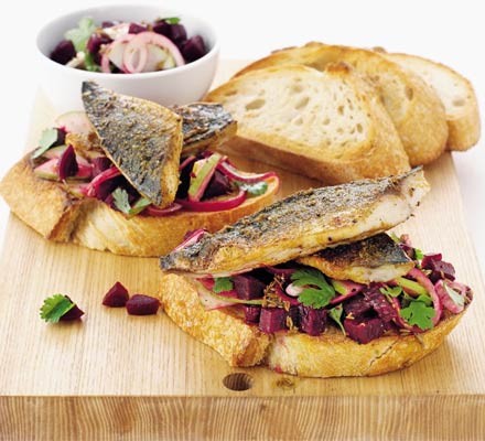 Spiced mackerel on toast with beetroot salsa recipe 
