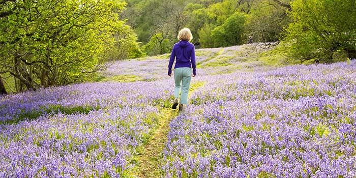 A woman walking in nature