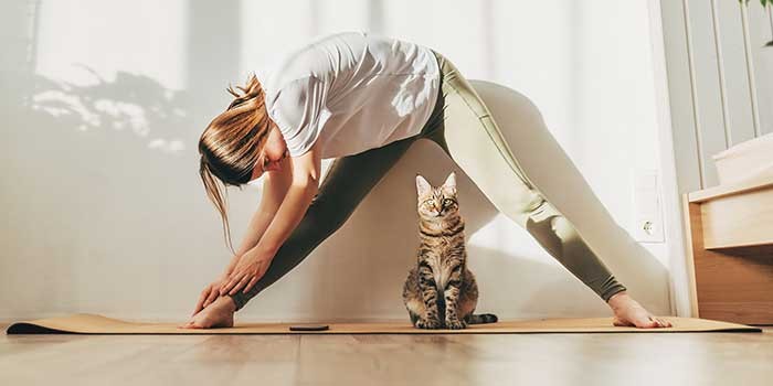 A woman doing yoga