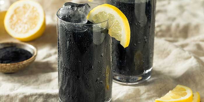 A juice of activated charcoal and lemon