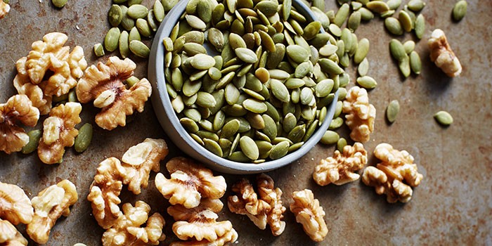Walnuts and pumpkin seeds