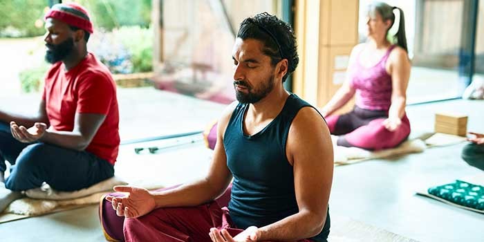 A man meditating