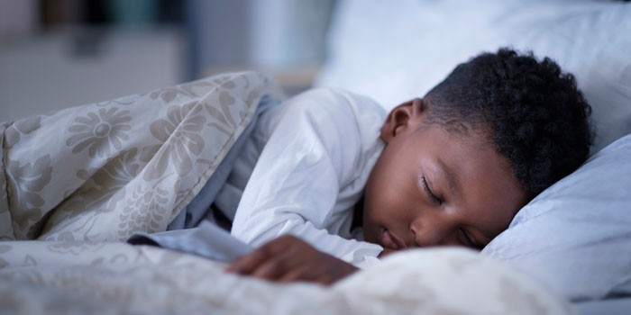 A young child sleeping