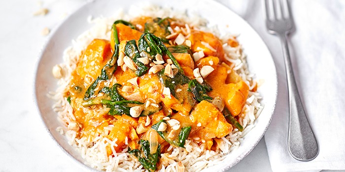 Sweet potato and peanut curry