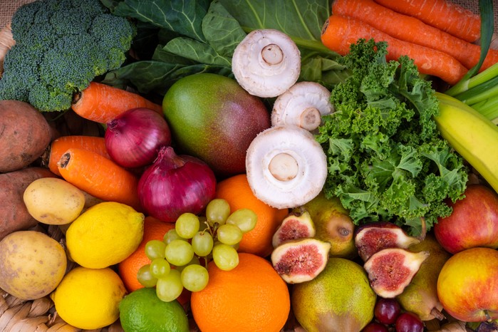 A selection of fruit and vegetables