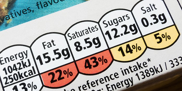 Nutrition information label