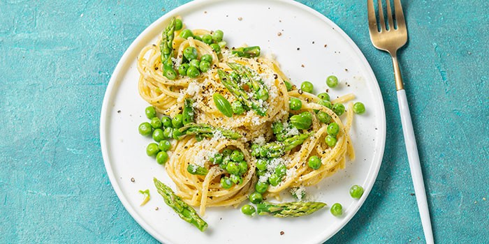 Peas and spaghetti